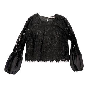 DO+BE Black Lace Long Sleeve Top